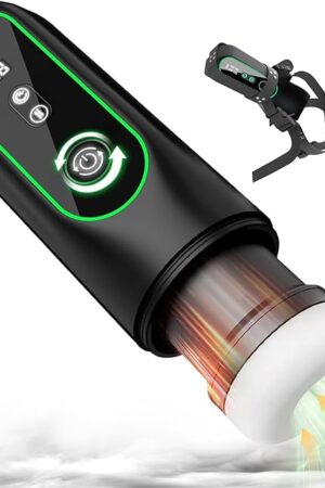 Auto Male Masturbators Sex Toys - Pocket Electric Stroker Penis Suction Adult Pleasure Devices with Strap On Harness & 4 Sucking & 6 Vibration & 15 Thrust & Heat, Mens Cock Vibrator Blowjob Simulator