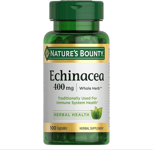 Echinacea by Nature's Bounty, Herbal Supplement, Supports Immune Health, 400mg, 100 Capsules