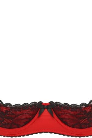 Womens Sexy Lingerie Underwired Half Cup Lace Push Up Balconette Bra Underwear