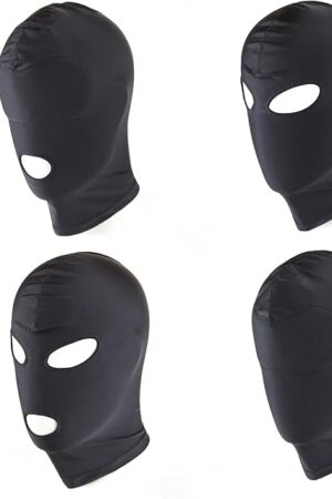FST Flexible Bondage Gag Mask Set 4 Pcs Breathable Muzzle Hoods for BDSM Sensory Play Roleplay Adult Sex Toys for Couples Men Women (L)