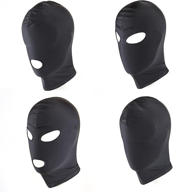 FST Flexible Bondage Gag Mask Set 4 Pcs Breathable Muzzle Hoods for BDSM Sensory Play Roleplay Adult Sex Toys for Couples Men Women (L)