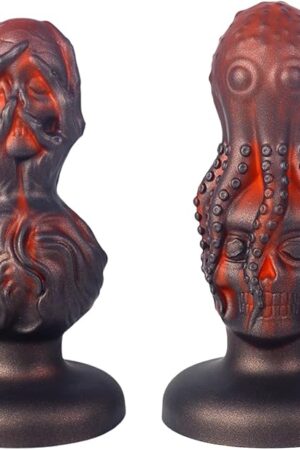 2 Pack Butt Plug for Adults, Monster Anal Plug, Couples Anal Sex Toys, Fantasy Halloween Octopus Skull Anal Dildo, Soft Thick Silicone Prostate Dildo for Men, Gay Sex Toys