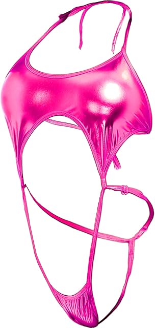 Women Sexy Shiny Metallic Lingerie Wet Look One Piece Exotic Sleepwear