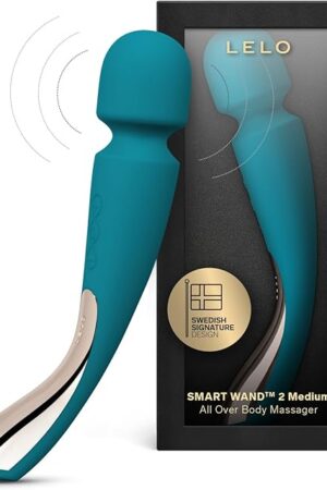 LELO Smart Wand 2 Medium Personal Wand Massager Tension Releasing Muscle and Body Massager, Waterproof Rechargeable Wand Vibrator, Personal Vibrator Wand for Her, Ocean Blue