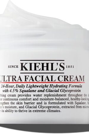 Kiehl's Ultra Facial Cream, with 45% Squalane to Strengthen Skin's Moisture Barrier, Skin Feels Softer and Smoother, Long-Lasting Hydration, Easy and Fast-Absorbing, Suitable for All Skin Types