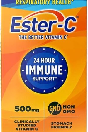 Ester-C 500 mg 24 Hour Vitamin C Tablets for Immune Support, Vitamin C Supplement, 90 Count