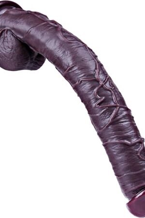 165-Inch Huge Black Realistic Dildo, Extra-Large LongDildo,Thick Silicone XXLDildo,Strong Suction Cup Wide Giant Dildo,Big Penis with Balls for G-Spot and Anal Play,Adult Toy for Women/Men/Couples