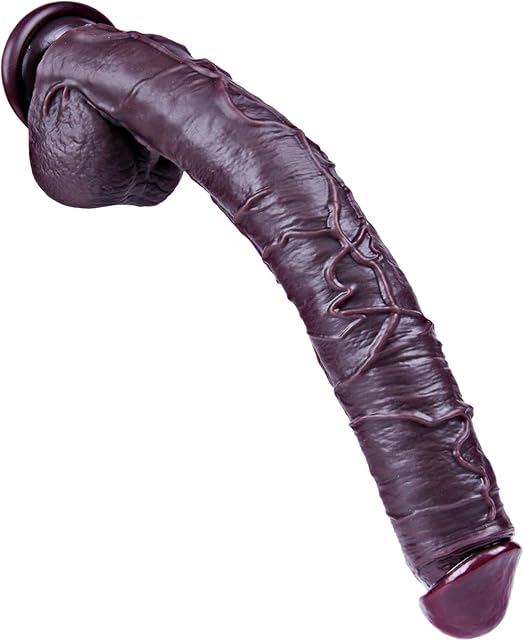 165-Inch Huge Black Realistic Dildo, Extra-Large LongDildo,Thick Silicone XXLDildo,Strong Suction Cup Wide Giant Dildo,Big Penis with Balls for G-Spot and Anal Play,Adult Toy for Women/Men/Couples