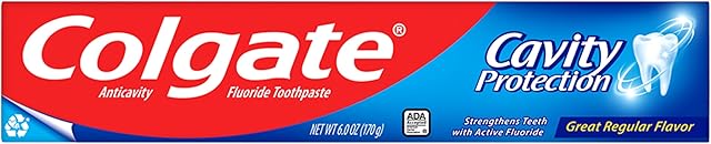 Colgate Cavity Protection Toothpaste with Fluoride, Minty Great Regular Flavor, Anti Cavity Toothpaste, 6 Oz Tube