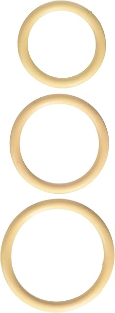 Heart 2 Heart Cock Ring Nitrile 3-Piece Set, Nude