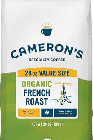 Cameron's Coffee Roasted Whole Bean Coffee, Organic French Roast, 28 Ounce