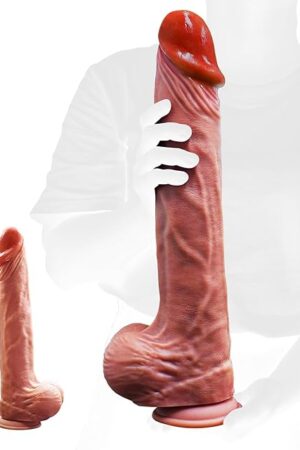 16 INCH Dual Density Silicone Dildo, Huge Size Monster Dildo with Strong Suction Cup for Men Women Gay Hands-Free Anal Play, Flexible Thick Dong Adult Sex Toy for Advanced