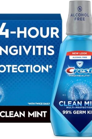 Crest Pro-Health Multi-Protection Mouthwash with CPC, Clean Mint, 1L (338 fl oz), Crest Mouthwash, Gingivitis Treatment