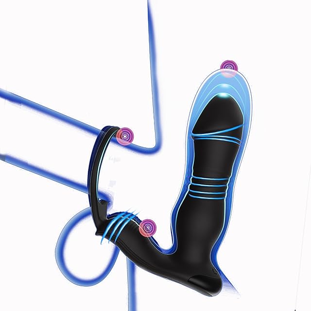 Anal Vibrator Ring Anal Sex Toys Private Massager, Anal Plug Male Sex Toys P Spot Massager, Butt Plug with Distant Range Use Waterproof