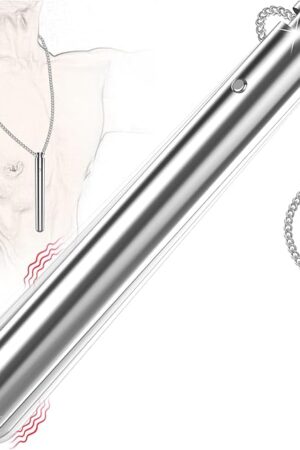 Anal Plug Sex Toy, Stainless Steel Small Beginner Vibrating Butt Plug, 30" Long Necklace Metal Anal Trainer Vibrator Prostate Massager Male Couples Adult Sex Toys, HOESDIK Vibrators for Men Women