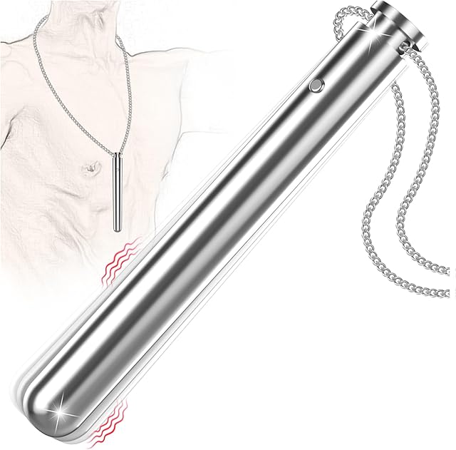 Anal Plug Sex Toy, Stainless Steel Small Beginner Vibrating Butt Plug, 30" Long Necklace Metal Anal Trainer Vibrator Prostate Massager Male Couples Adult Sex Toys, HOESDIK Vibrators for Men Women