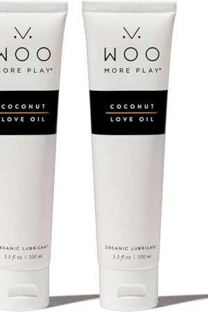Woo More Play Coconut Love Oil | Organic Coconut Oil Personal Lubricant for Men and Women | Natural and Clean Ingredients | Doubles as Massage Oil | Relaxing Scent | 3.3 fl Oz (6.6 Fl Oz (Pack of 2))