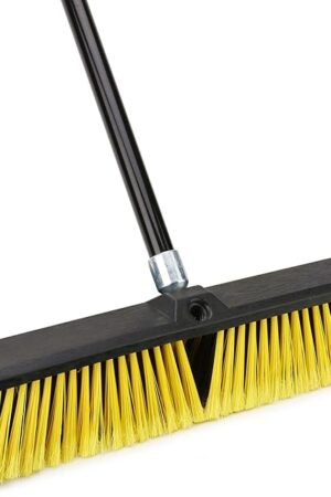KeFanta 18 Inches Push Broom Outdoor- Heavy Duty Broom with 63" Long Handle for Deck Driveway Garage Yard Patio Warehouse Concrete Floor Cleaning