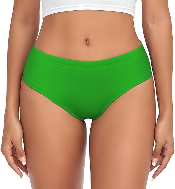 Green Womens Underwear Soft Breathable Briefs Sexy Ladies Panties Lingerie