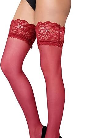 Women Sexy Sheer Thigh High Stockings Girls Lace Top Nylon Pantyhose Silk Lingerie Hosiery Christmas Gifts