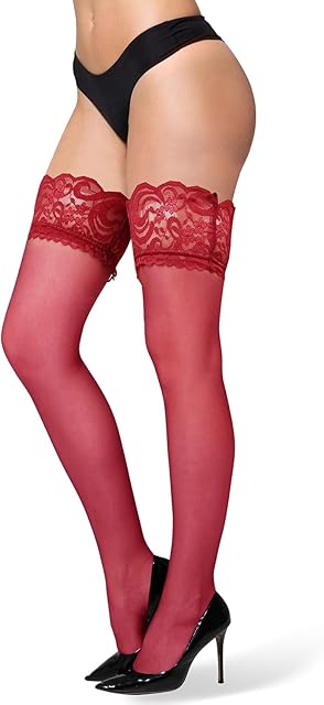 Women Sexy Sheer Thigh High Stockings Girls Lace Top Nylon Pantyhose Silk Lingerie Hosiery Christmas Gifts