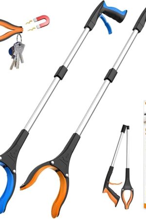 32" Grabber Reacher Tool, 2-Pack Foldable Reacher Grabber Pickup Tool with 360? Rotating Jaw & Magnet, Trash Picker Upper Grabber, Lightweight Grabbers for Seniors Heavy Duty