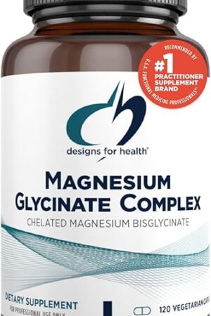 Designs for Health Magnesium Glycinate Complex - Chelated Magnesium Bisglycinate + High Absorption Magnesium Oxide for Heart Health, Immune Support & Bone Strength - Vegan (120 Capsules)