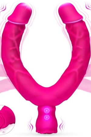 Double Dildo Lesbian Sex Toys, 1575" Lesbian Dildo Double Ended Sided Headed Dildo & Anal Dildo with 10 Vibrating Modes, Long Dildo Strapless Dildo Rose Women Couple Gay Sex Toys