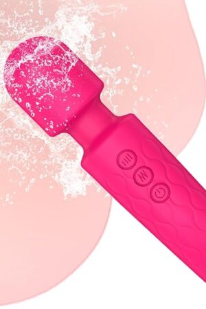 Vibrator Wand,Adult Sex Toy Wand, G Spot Dildo, Clit Vibrator, Sex Vibrators,Clitoris Stimulation,with 8 Speeds & 20 Patterns, Quiet,Fully Waterproof,Vibrating Wand for her Pleasure (Rose Red)