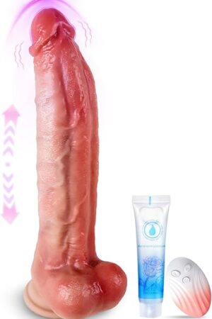 1024 Inch Fast Thrusting Dildo, Realistic Vibrator Sex Toys Feels Real Skin Penis with Heating & 9 Vibrating & Fast Thrusting Modes, Lifelike Long Dildos for Vagina Anal Pleasure