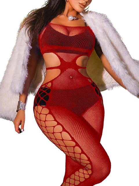 Fishnet Bodysuit,Sheer Mesh Sexy Stocking For Women Lingerie,Exotic Dancewear Rave Outfits