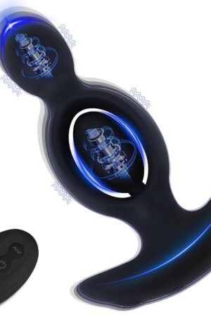 Anal Vibrators Vibrating Anal Beads with Dual Motors 10-Mode Stimulation Anal Sex Toy Butt Plug for Unisex Clitoris/Prostate Stimulator/Massage Anal Sex Toy (Dual Motors)