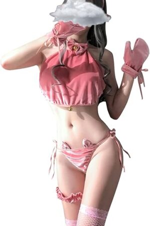 Anime Cute Piggy Cosplay lingerie Velvet Role Play Sexy Outfit Costume