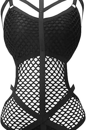 Womens Lingerie Bodysuit Mesh See Through Strap Sexy Lingerie Jumpsuit Womens