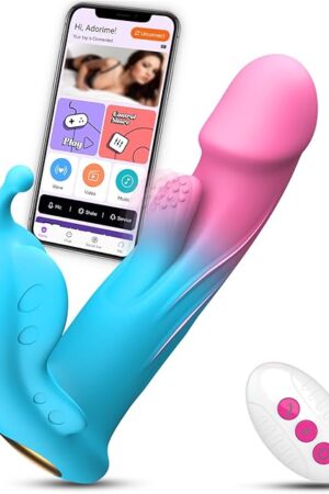 Wearable Vibrator Couples Sex Toys - App Remote Control G Spot Dildo Vibrators with 10 Vibrating & Flapping Modes, Butterfly Panty Vibrator for Clit Anal Sex, Adult Sex Toys & Games for Women Couples