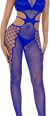 Women's Sleeveless Open Low Cut Body Stocking Women's Mesh Bodystocking Sexy Mesh Hollow Fishnet Bodysuit Outfits