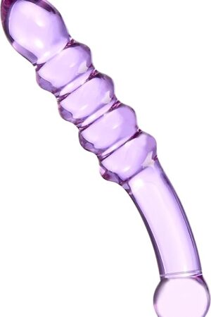 Gl?s Purple Rain Ribbed Dildo