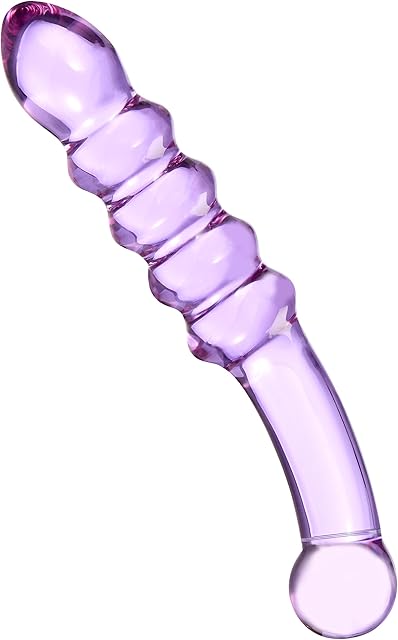 Gl?s Purple Rain Ribbed Dildo