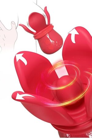 Grabbing Rose Nipple Sex Toy with 360? Tongue Licking Swirling Vibrator, Vibrating Nipple Clamps Women Couples Adult Sex Toys Games, QJWQJW Kinky Female Clitoral Stimulator BDSM Juguete Sexual
