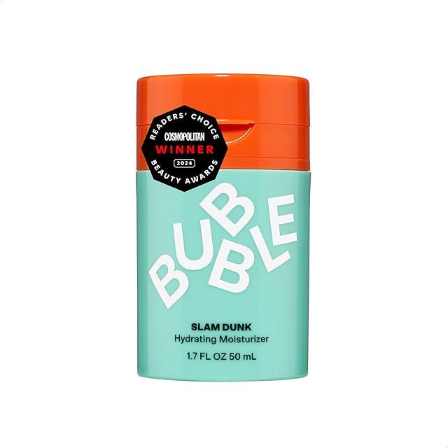 Bubble Skincare Slam Dunk Hydrating Face Moisturizer - Lightweight Face Lotion With Vitamin E + Aloe Vera - Daily Facial Moisturizer for Normal + Dry Skin - Skin Care with Blue Light Protection (50ml)