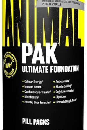 Animal Pak - Convenient Multivitamin for Men & Women Daily All-in-One Vitamin & Supplement Pack - Zinc, Vitamins C, B, D, Amino Acids, and Immune Support - Sports Nutrition Performance - 44 Count