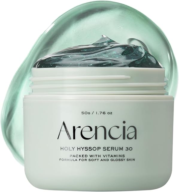 Glow Hyssop Overnight Face Mask Serum - hydrating & Anti-Aging Serum for younger looking Korean Glass Skin, 30% Vitamin A, C, E, 10% Niacinamide, Peptide