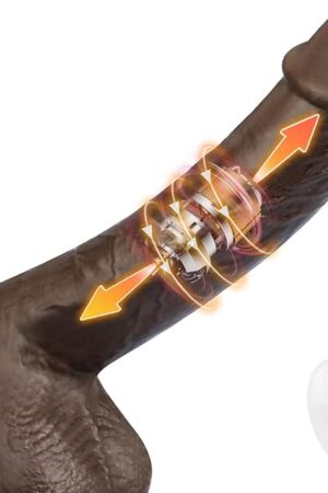 8.6 Inch Thrusting Dildo Vibrator with 5 Rotation 7 Vibrations Vibrating and Heating Sex Toy for Women, Realistic Telescopic Penis with Remote Control for Anal G-spot Stimulation, Suction Cup Adult
