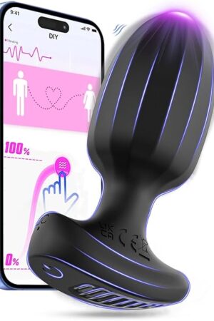 Vibrating Prostate Massager Butt Plug with APP Control, Waterproof Personal P Spot Anal Vibrator Hands Free Play, Rechargeable Anal Toy with 9 Vibrations for Beginners