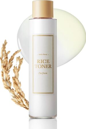 I'm from Rice Toner for Sensitive Skin, Rice Extract from Korea, Glow Essence with Niacinamide, Hydrating, Vegan, Alcohol Free, Fragrance Free, Peta Approved, K Beauty Toner, 507 Fl Oz