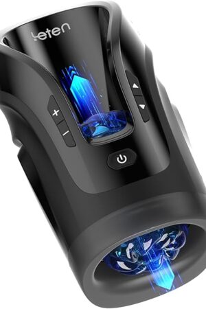 Leten King Male Masturbator Adult Sex Toys - 10 Modes Thrusting Hands Free Masturbators, Automatic Penis Massage Stroker with Pocket Pussy Dual Open Ended Vagina, Electric Sucking Blowjobsex Machine