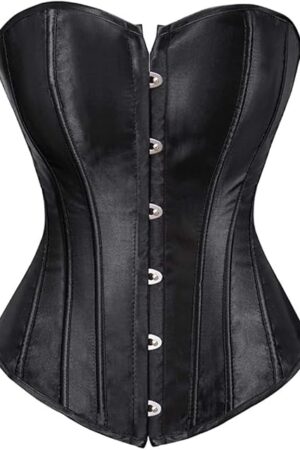Women's Bustier Corset Top Plus Size Satin Waist Cincher Overbust Bustiers