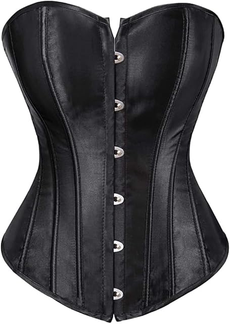 Women's Bustier Corset Top Plus Size Satin Waist Cincher Overbust Bustiers