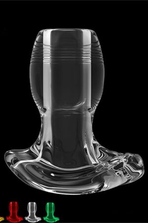 Clear Hollow Anal Dilator Butt Plug, Transparent Luminous Anal Plug, Anal Sex Toy, Couples Sex Toys, 3 Sizes, 5 Color Lights (M)