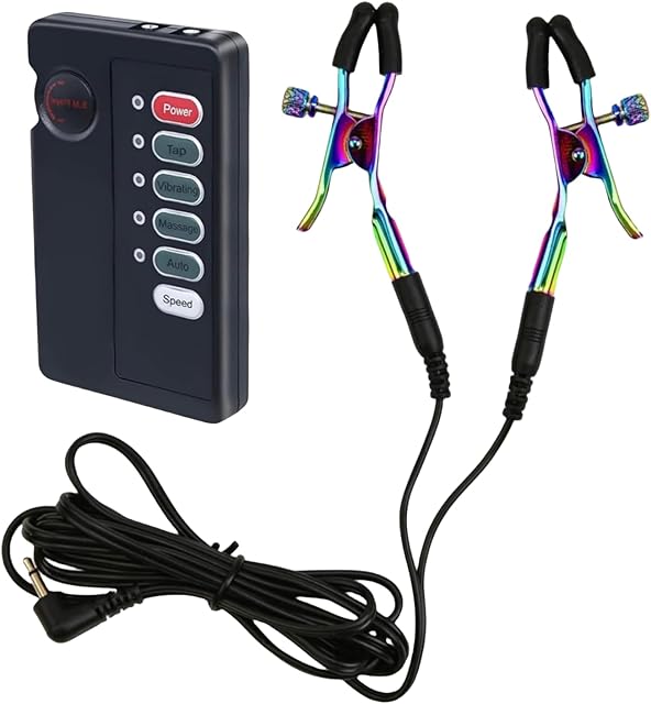 Electric Shock Nipple Clamps Adjustable Nipple Clamps Current Level Electric Breast Clip Clitoris Clip Nipple Jewelry Non Piercing Suitable for Ladies Own Use and Flirting with Adult Couples Style